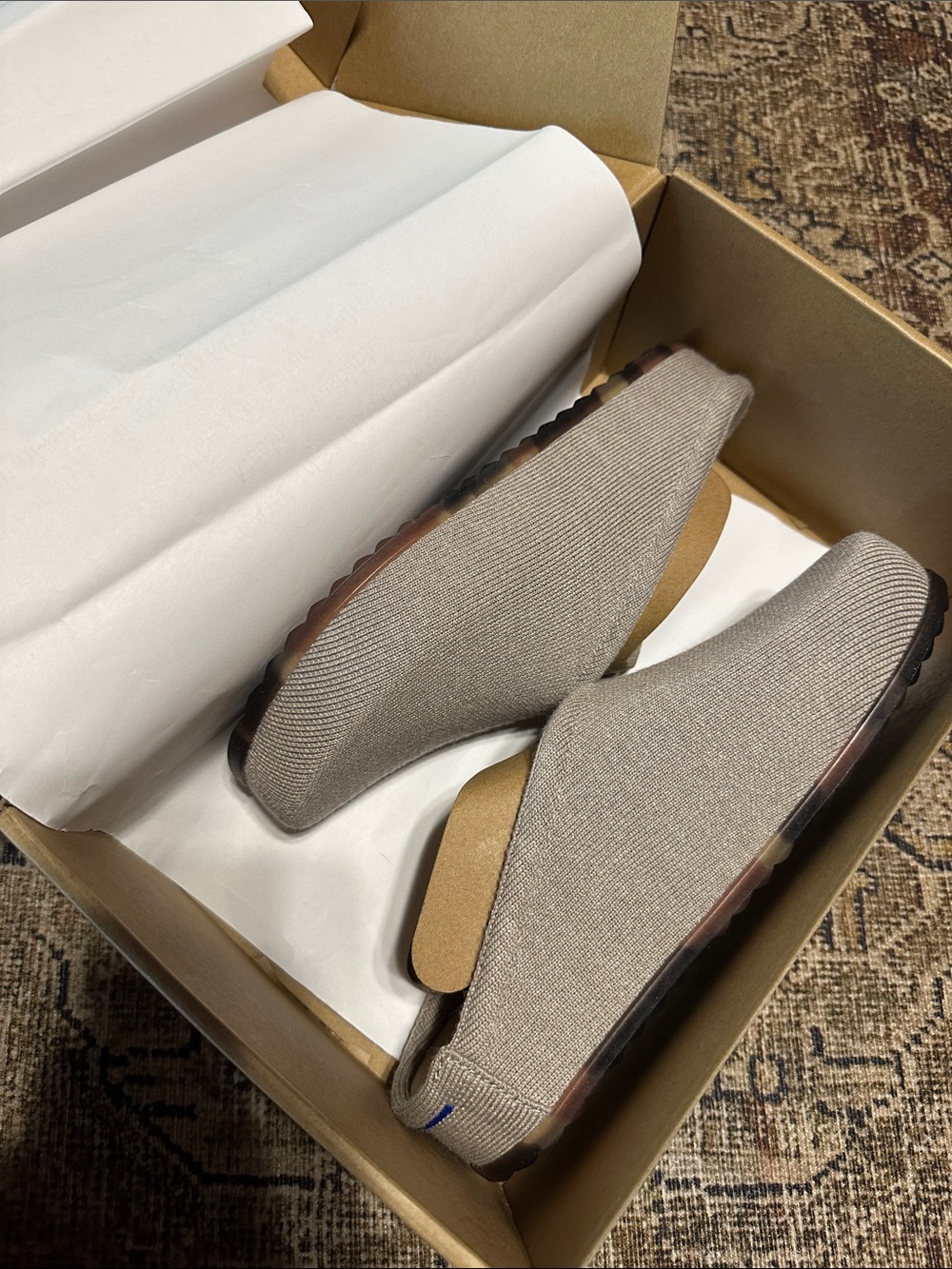 Rothy's Slip-On Mules in Light Taupe - Picture 4 of 5